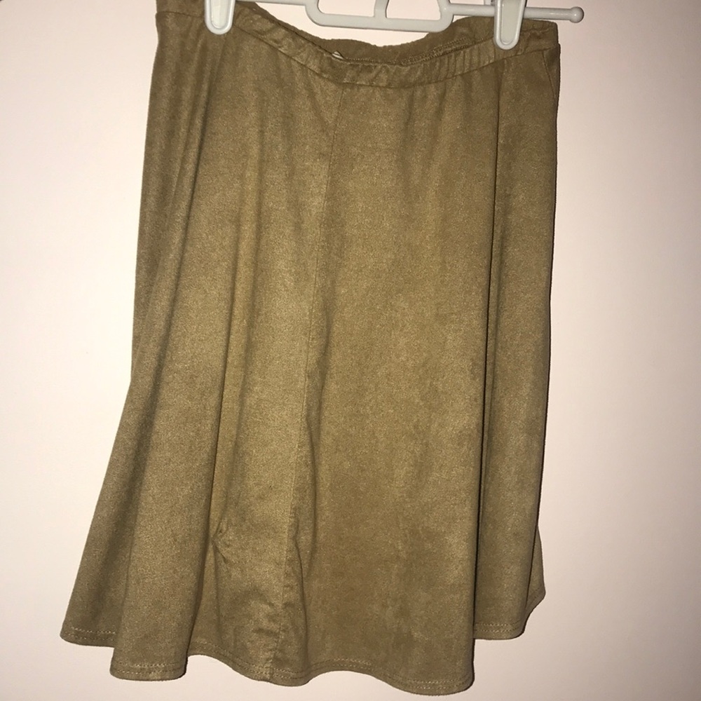 LA hearts tan suede skater skirt